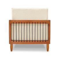 Poltrona Sala De Estar Base De Madeira Mariana Linho S04 - D'rossi Cor Perola - 5