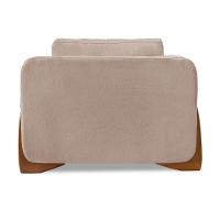 Poltrona Sala De Estar Base De Madeira Clarissa Linho S04 - D'rossi Cor Areia - 5