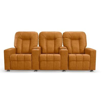 Poltrona Reclinável Para Cinema 3 Lugares Sora Pu Fh1 - D'rossi Cor Whisky