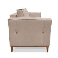 Poltrona Base De Madeira Sala De Estar Grace Linho S04 - D'rossi Cor Areia