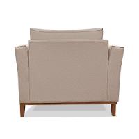 Poltrona Base De Madeira Sala De Estar Grace Linho S04 - D'rossi Cor Areia - 5