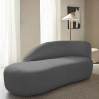 Divã Recamier Curvo Luna 185cm Lado Esquerdo Linho Cinza Escuro - 7