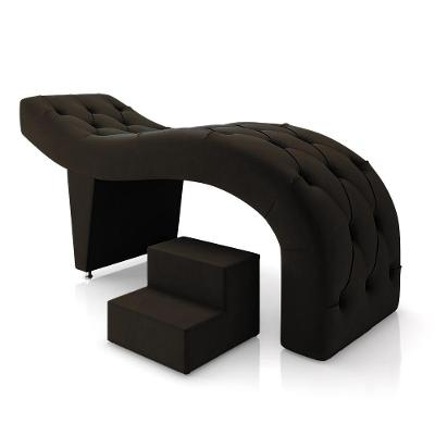 Maca De Estética Para Massagem Cílios Fixa Lash Estofada Com Escada Veludo Marrom G83