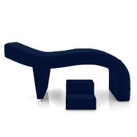 Maca De Estética Para Massagem Cílios Fixa Lash Estofada Com Escada Veludo Azul G83 - 3