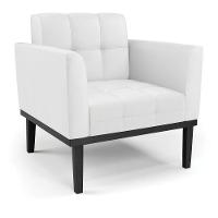 Poltrona Base De Madeira Fixa Preto Elisa Corino D03 - D'rossi Cor Branco - 1