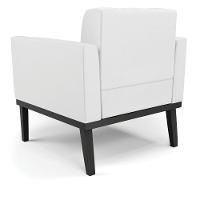 Poltrona Base De Madeira Fixa Preto Elisa Corino D03 - D'rossi Cor Branco - 3