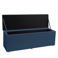 Calçadeira Recamier Baú Solteiro 0,90m Berlim Suede Azul Marinho - Pallazio - 3