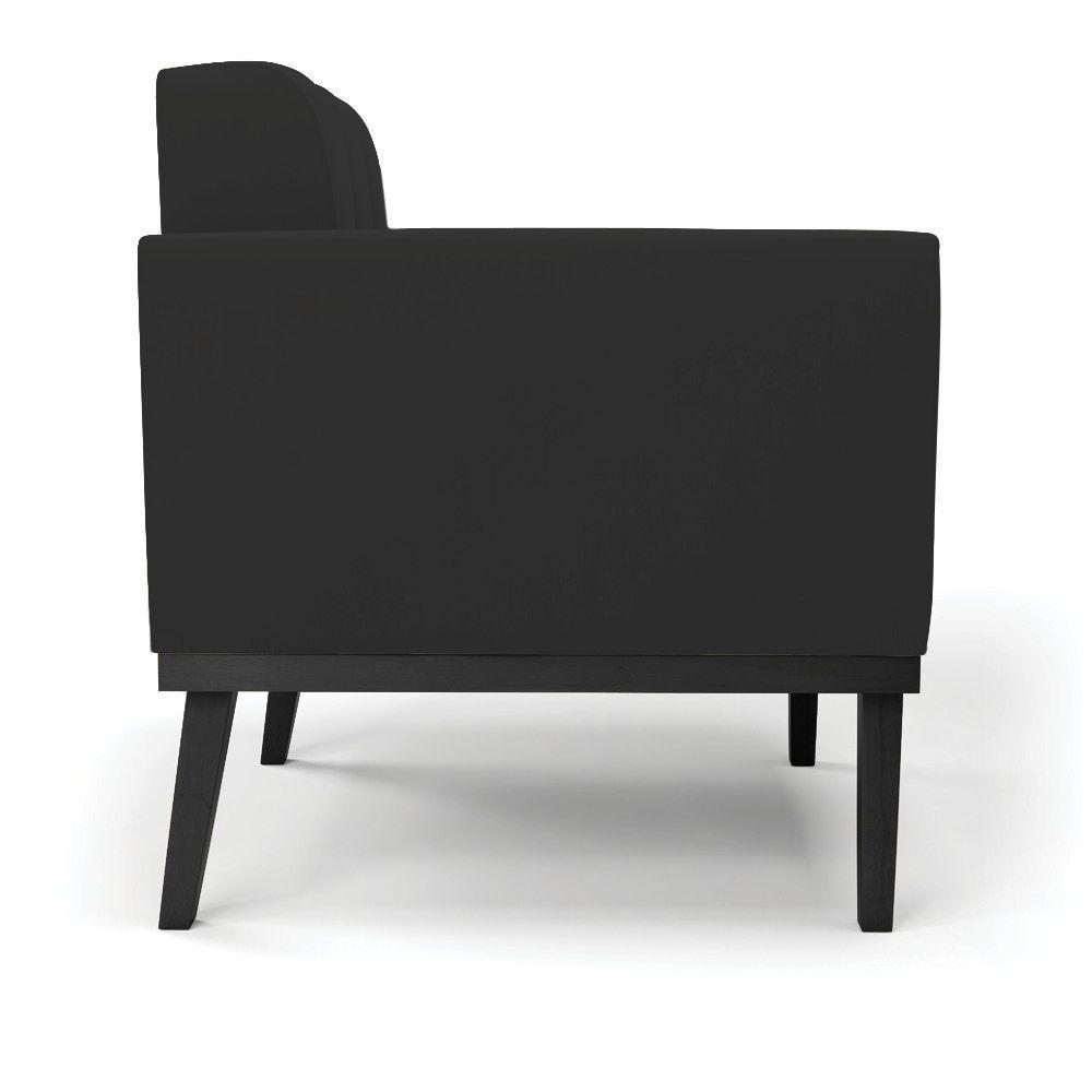 Poltrona Base De Madeira Fixa Preto Elisa Veludo D03 - D'rossi Cor Preto - 7