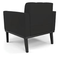 Poltrona Base De Madeira Fixa Preto Elisa Veludo D03 - D'rossi Cor Preto - 3