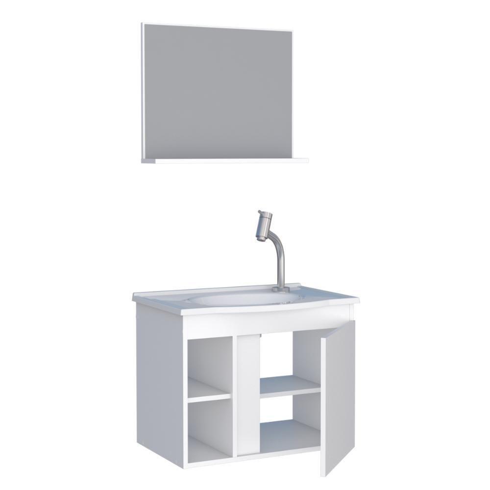 Kit De Banheiro Com Espelho Duncan Branco - 2