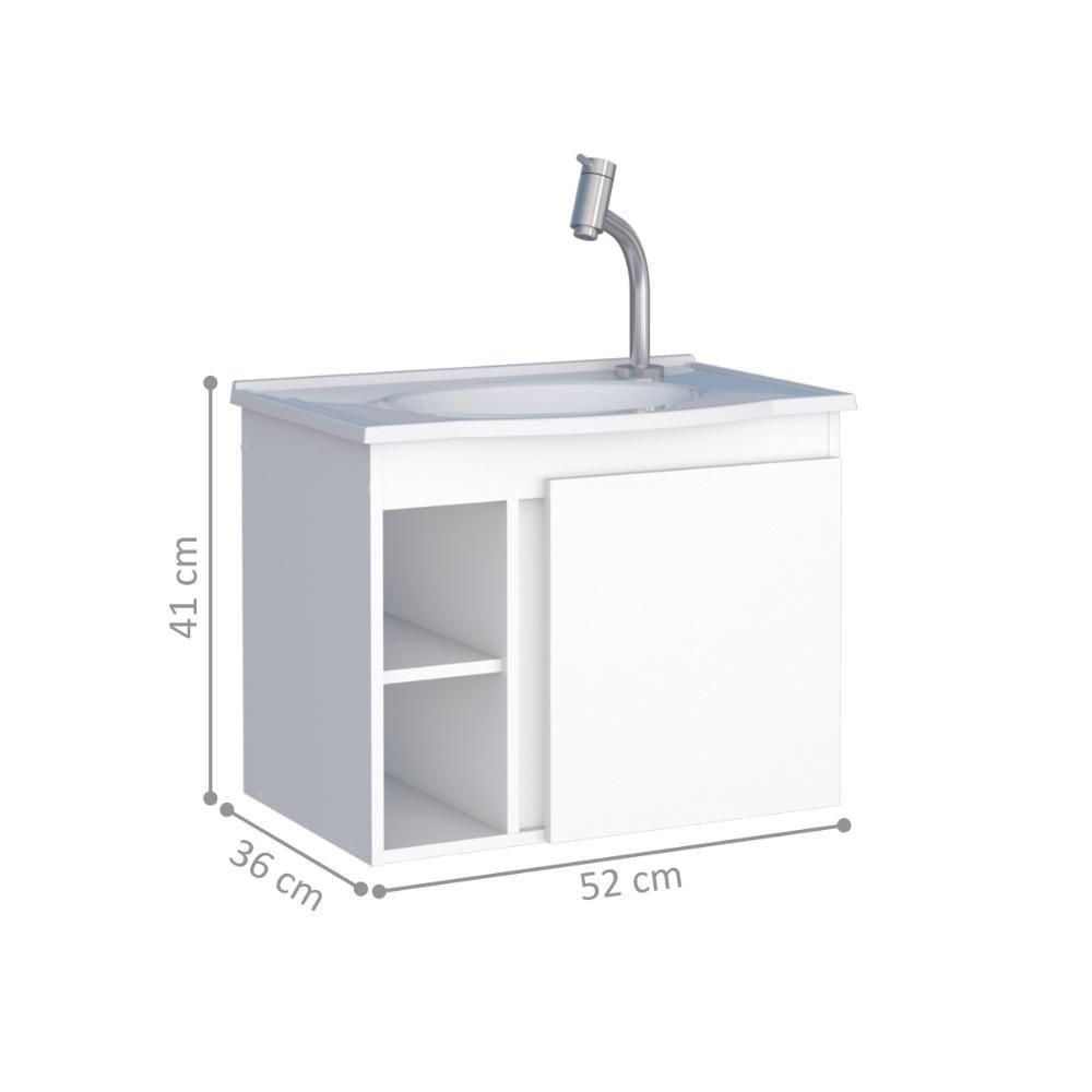 Kit De Banheiro Com Espelho Duncan Branco - 4