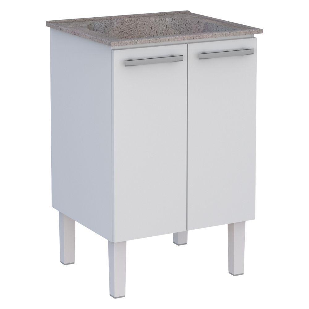 Gabinete Para Lavanderia Em Aço Com Tanque Surubim Branco - 1