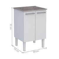 Gabinete Para Lavanderia Em Aço Com Tanque Surubim Branco - 2