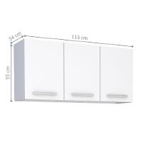 Armário Suspenso 3 Portas Codajás Branco - 3