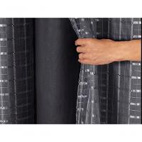 Cortina Blackout Pvc Com Tecido Voil Xadrez 2,80 M X 2,30 M - Preto. - 2