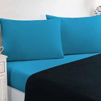 Jogo De Cama Malha Lençol 100% Algodão Gran Moratta 4 Peças King - Azul Marinho-azul Turqueza. - 2