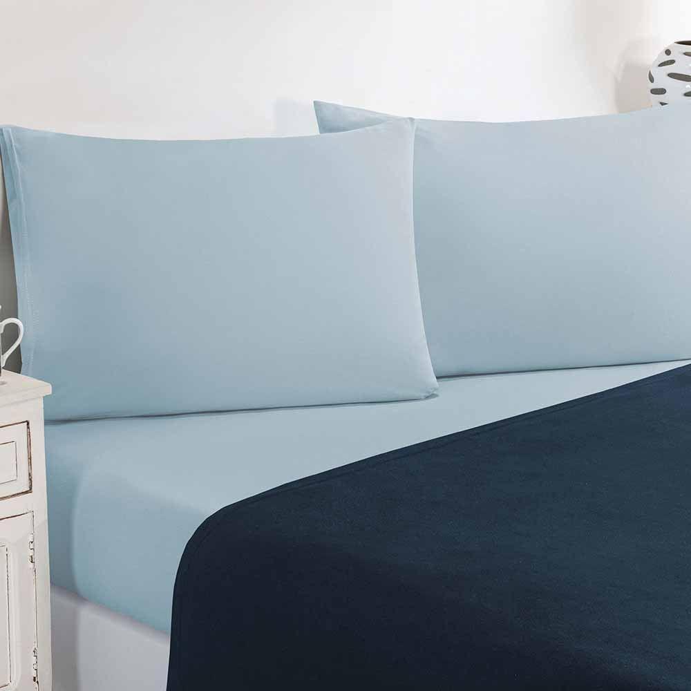 Jogo De Cama Malha Lençol 100% Algodão Gran Moratta 4 Peças King - Azul Marinho-azul Bebê. - 2