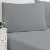 Jogo De Cama Malha Lençol 100% Algodão Gran Moratta 3 Peças King - Cinza. - 1