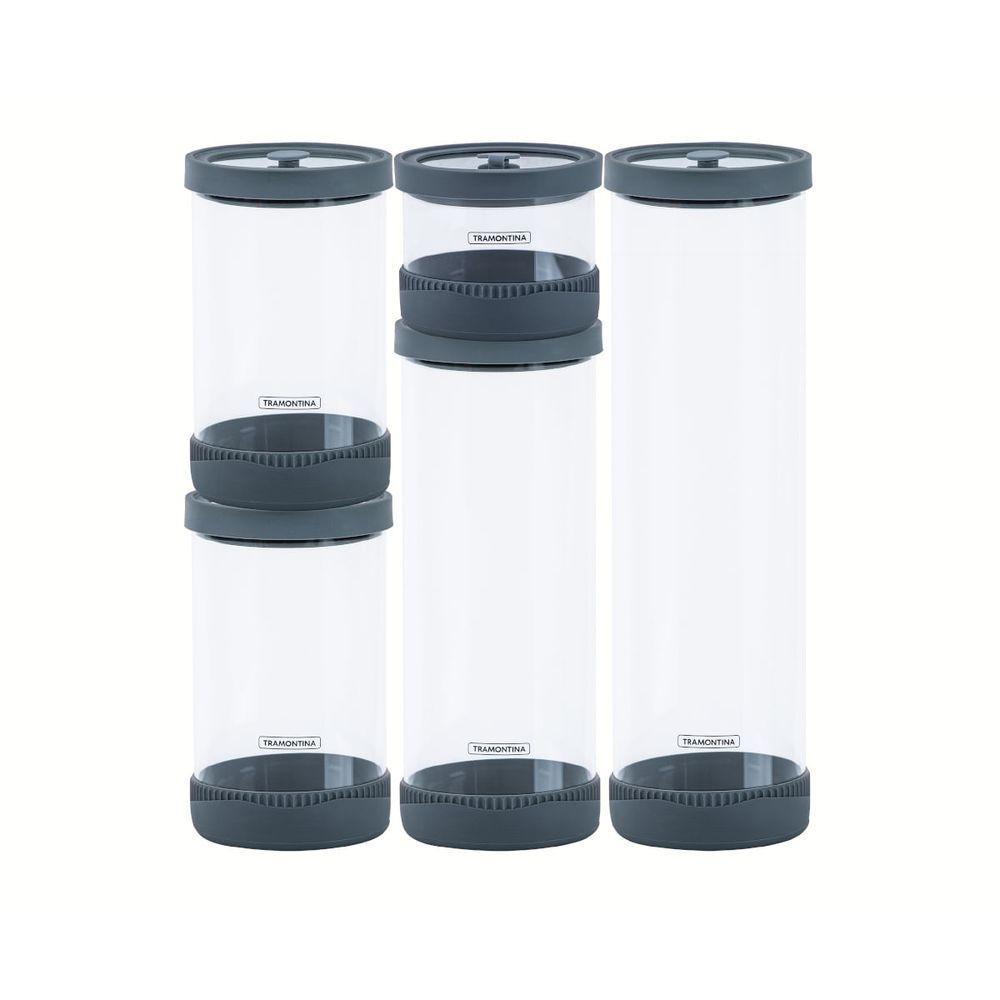 Jogo De Potes De Vidro Herméticos Tramontina Em Borossilicato Com Tampa - 1