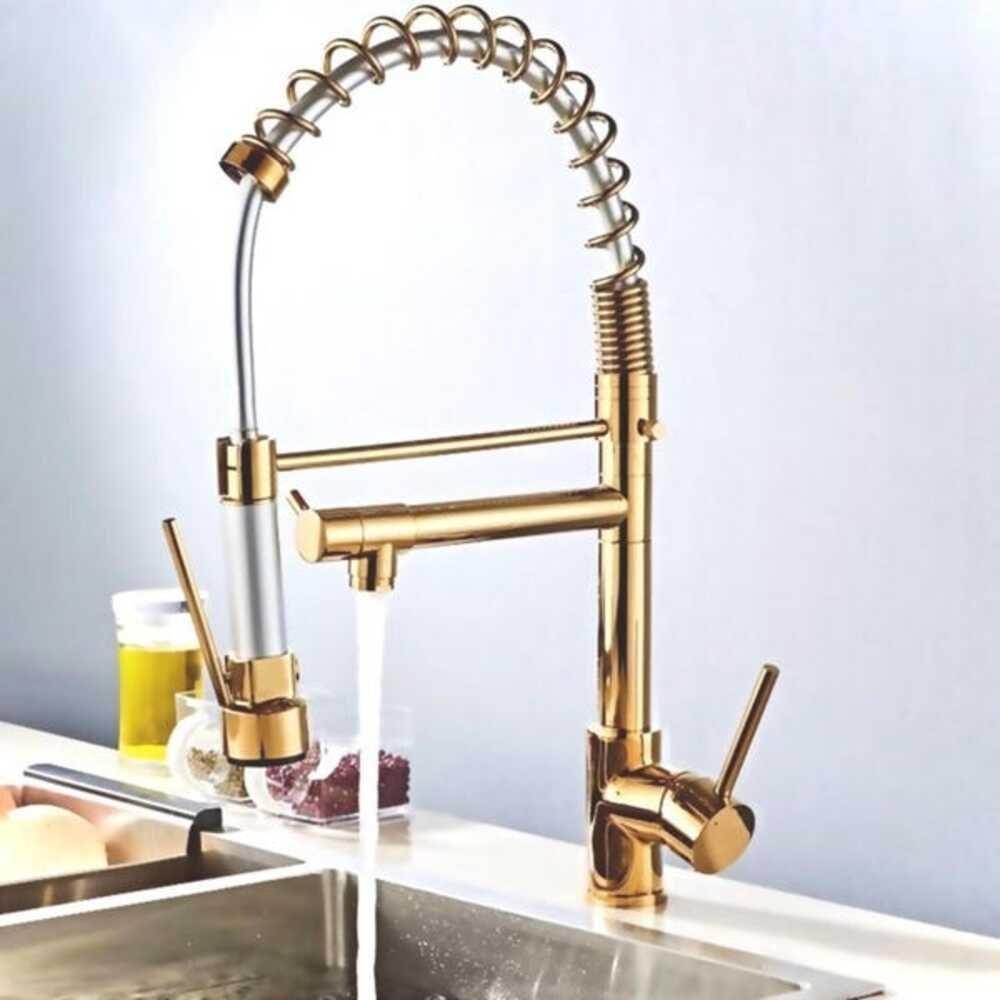 Torneira Gourmet 50cm Com Misturador Monocomando Dourada De Bancada Belcca Tgm50d-bl - 2