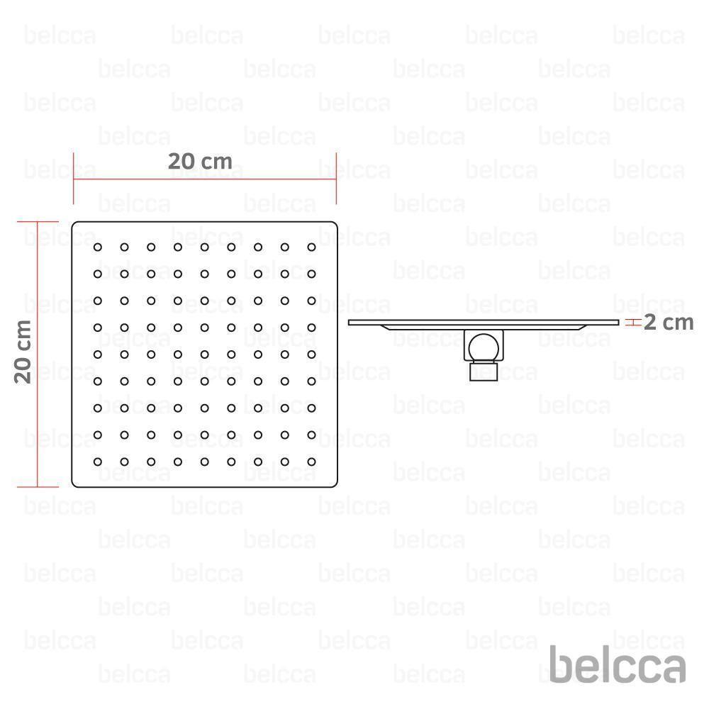 Chuveiro Ducha Slim Quadrado De Teto 20x20cm Dourado Belcca - Cdt01-dr - 2