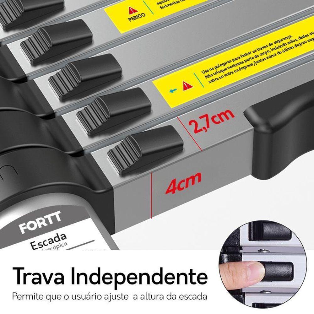 Escada Telescópica Aluminio Fortt 2.6m 9 Degraus ETA01 2.6m - 3