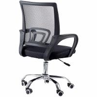 Cadeira De Escritório Secretária Base Cromada Com Rodinha Fortt Milão Preta - Csf07-p - 6