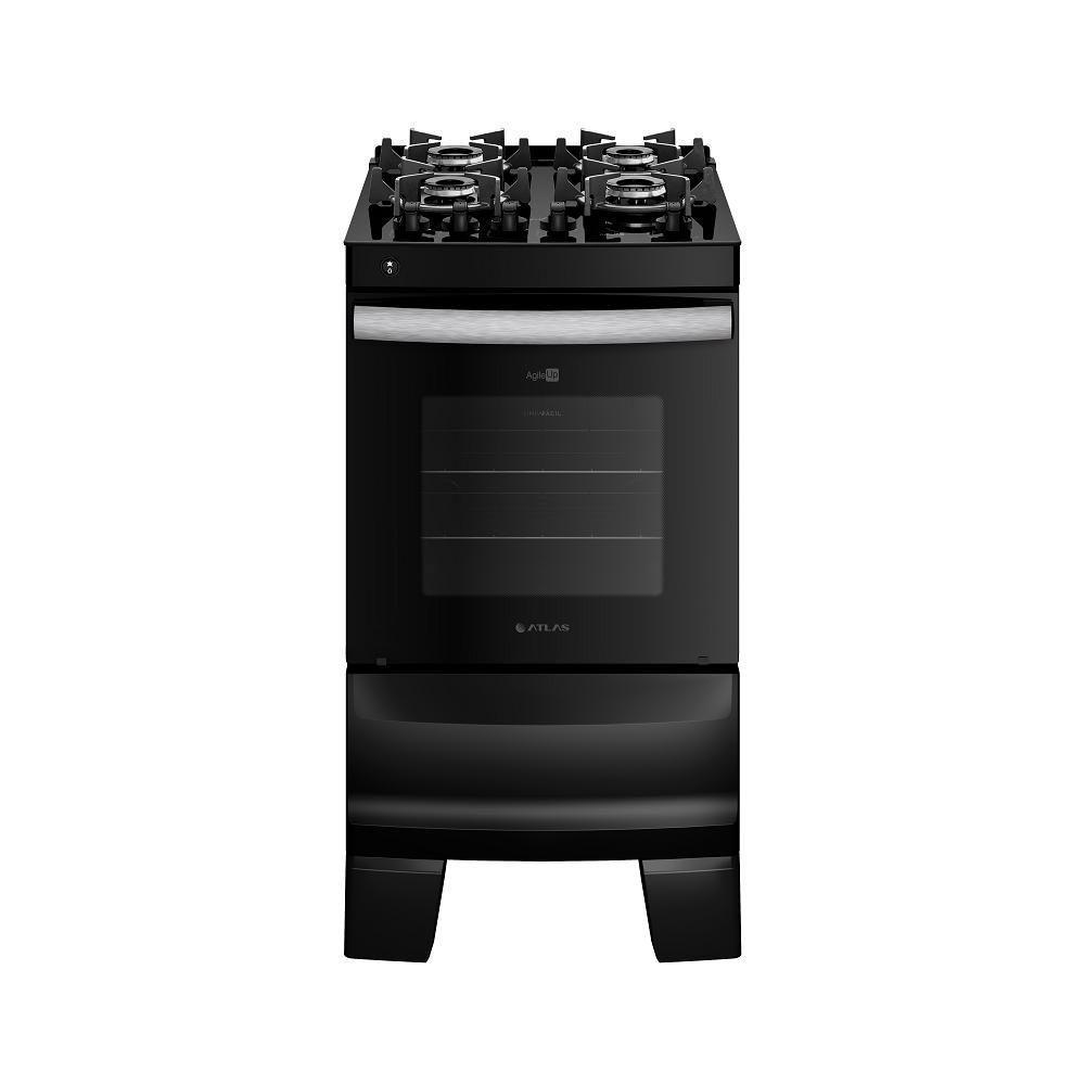 Fogão Atlas 4 Bocas Agile Up Com Mesa De Vidro Preto - Bivolt - 1
