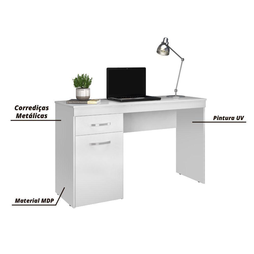 Escrivaninha Com 1 Porta 1 Gaveta Vitória New Branco Demóbile Branco - 3