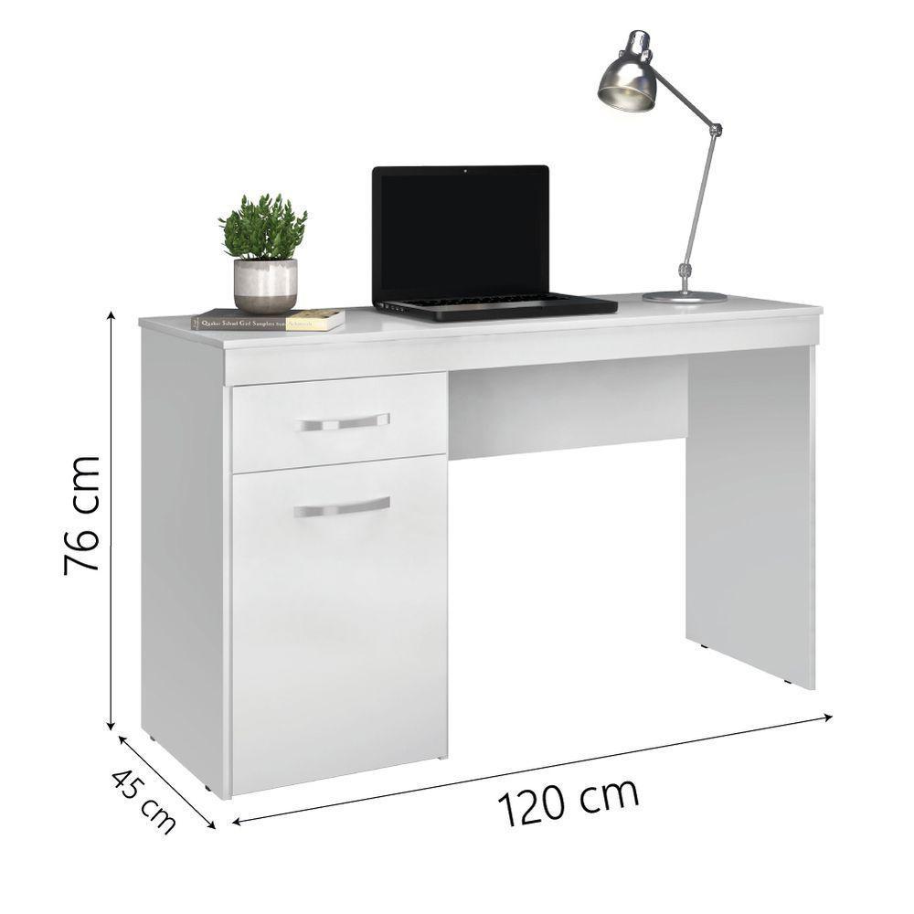 Escrivaninha Com 1 Porta 1 Gaveta Vitória New Branco Demóbile Branco - 4