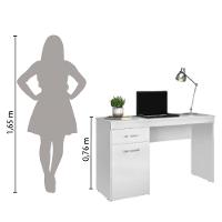 Escrivaninha Com 1 Porta 1 Gaveta Vitória New Branco Demóbile Branco - 2