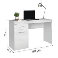 Escrivaninha Com 1 Porta 1 Gaveta Vitória New Branco Demóbile Branco