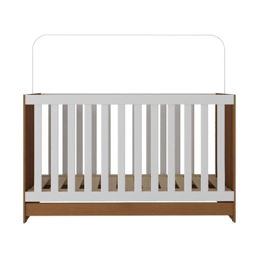Berço 3 Em 1 Para Colchão 130 X 60cm Doce De Leite Multimóveis Mp0527r Madeirado/branco - 3