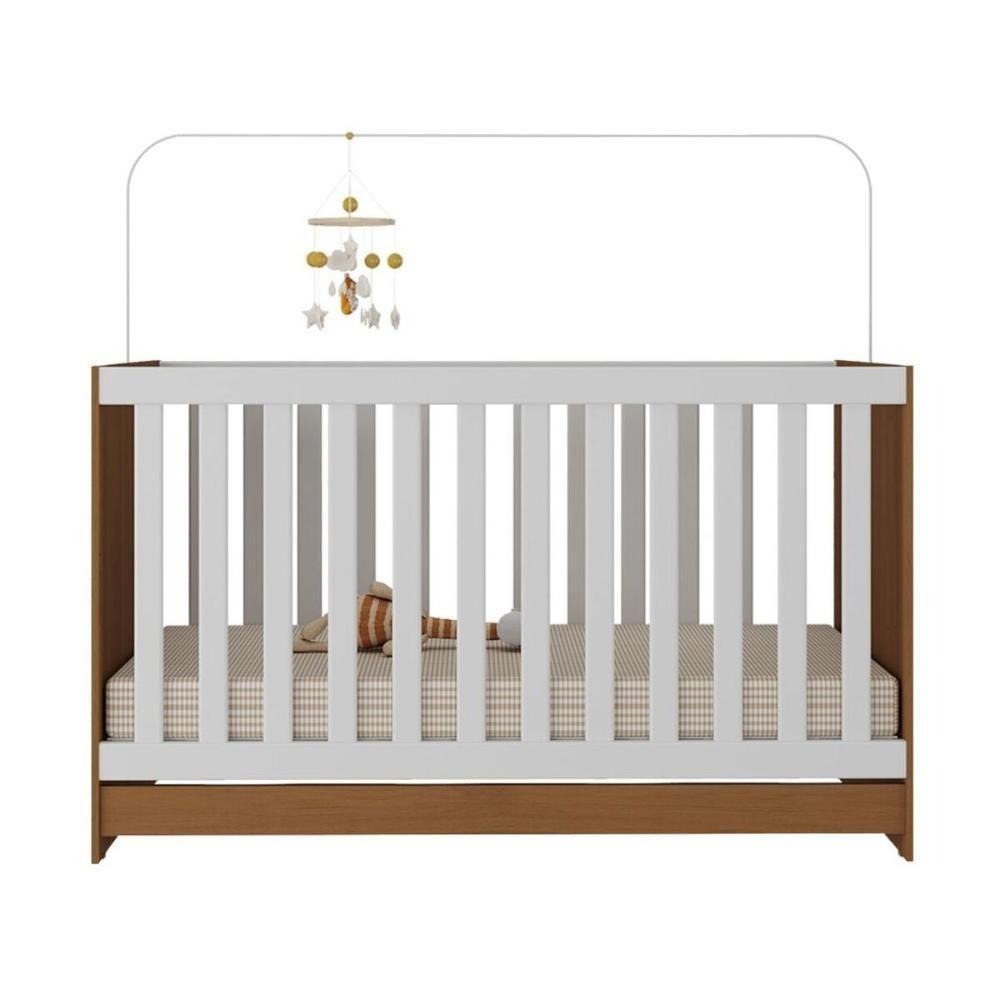 Berço 3 Em 1 Para Colchão 130 X 60cm Doce De Leite Multimóveis Mp0527r Madeirado/branco - 4