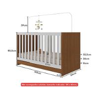 Berço 3 Em 1 Para Colchão 130 X 60cm Doce De Leite Multimóveis Mp0527r Madeirado/branco - 2