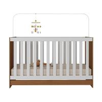 Berço 3 Em 1 Para Colchão 130 X 60cm Doce De Leite Multimóveis Mp0527r Madeirado/branco