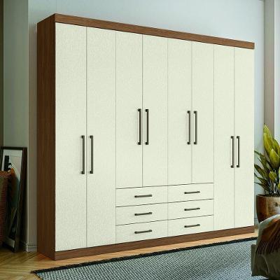 Guarda Roupa 8 Portas 6 Gavetas Havana Master Santos Andirá Jatoba-areia