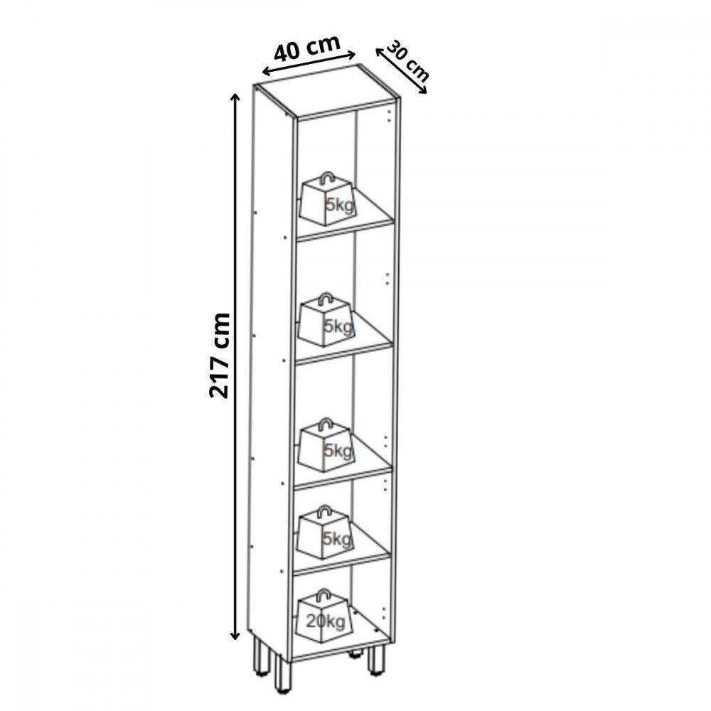 Paneleiro Para Cozinha 2 Portas 40cm Paris Indekes Freijo/off White - 2