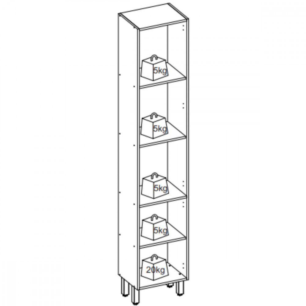 Paneleiro Para Cozinha 2 Portas 40cm Paris Indekes Freijo/off White - 3