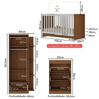 Quarto Infantil Completo Com Colchão Incluso Doce De Leite Multimóveis Mp4238 Madeirado/branco - 2