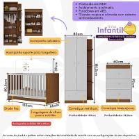 Quarto Infantil Completo Com Colchão Incluso Doce De Leite Multimóveis Mp4238 Madeirado/branco - 6