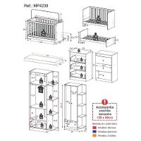 Quarto Infantil Completo Com Colchão Incluso Doce De Leite Multimóveis Mp4238 Madeirado/branco - 8