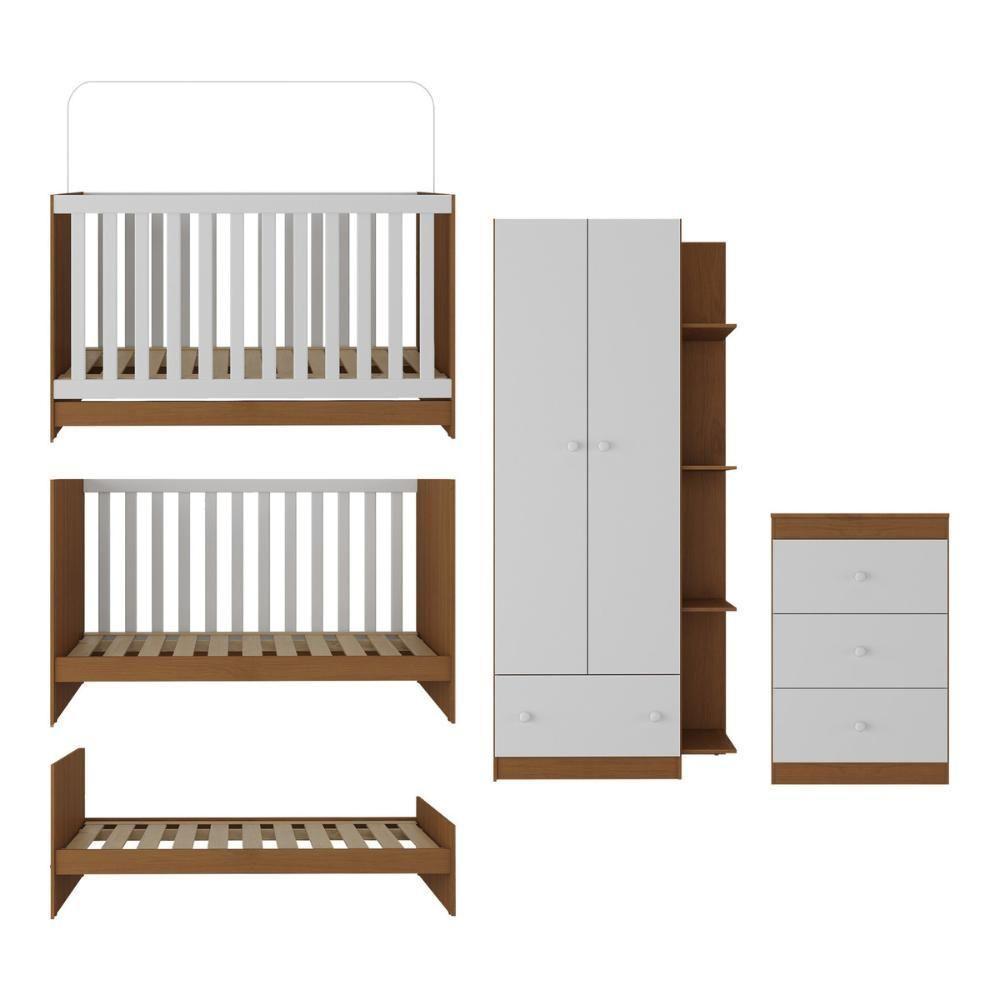 Quarto Infantil Completo Doce De Leite Multimóveis Mp4237 Madeirado/branco Madeirado/branco - 3