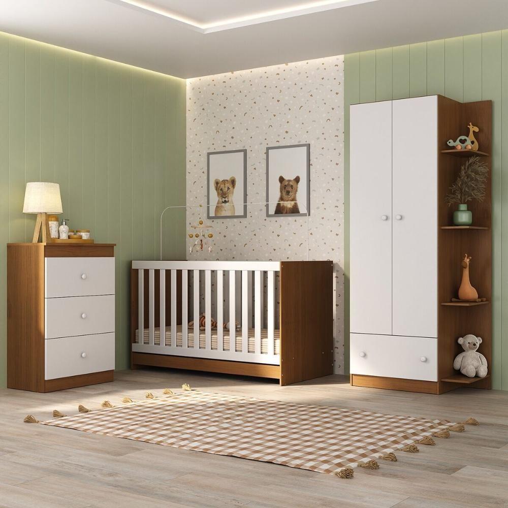 Quarto Infantil Completo Doce De Leite Multimóveis Mp4237 Madeirado/branco Madeirado/branco - 7