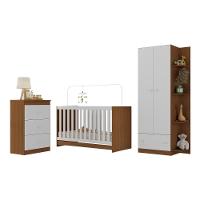 Quarto Infantil Completo Doce De Leite Multimóveis Mp4237 Madeirado/branco Madeirado/branco - 1