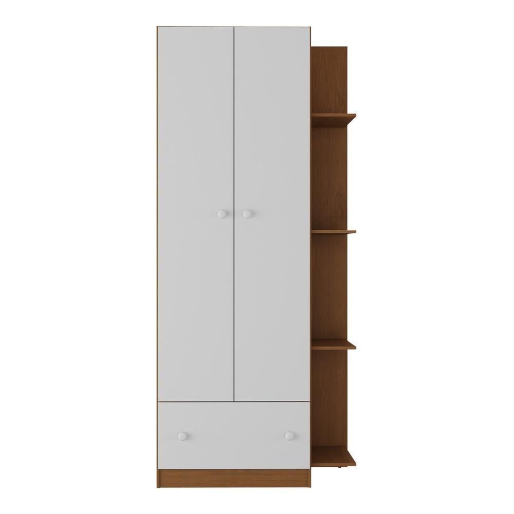 Guarda-roupas Infantil 2 Portas E 1 Gaveta Doce De Leite Multimóveis Mp4236 Madeirado/branco - 3