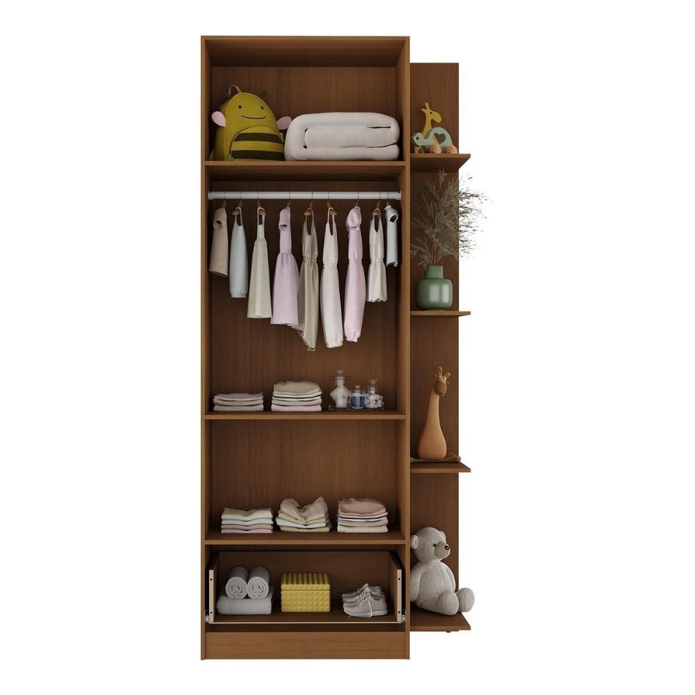 Guarda-roupas Infantil 2 Portas E 1 Gaveta Doce De Leite Multimóveis Mp4236 Madeirado/branco - 4