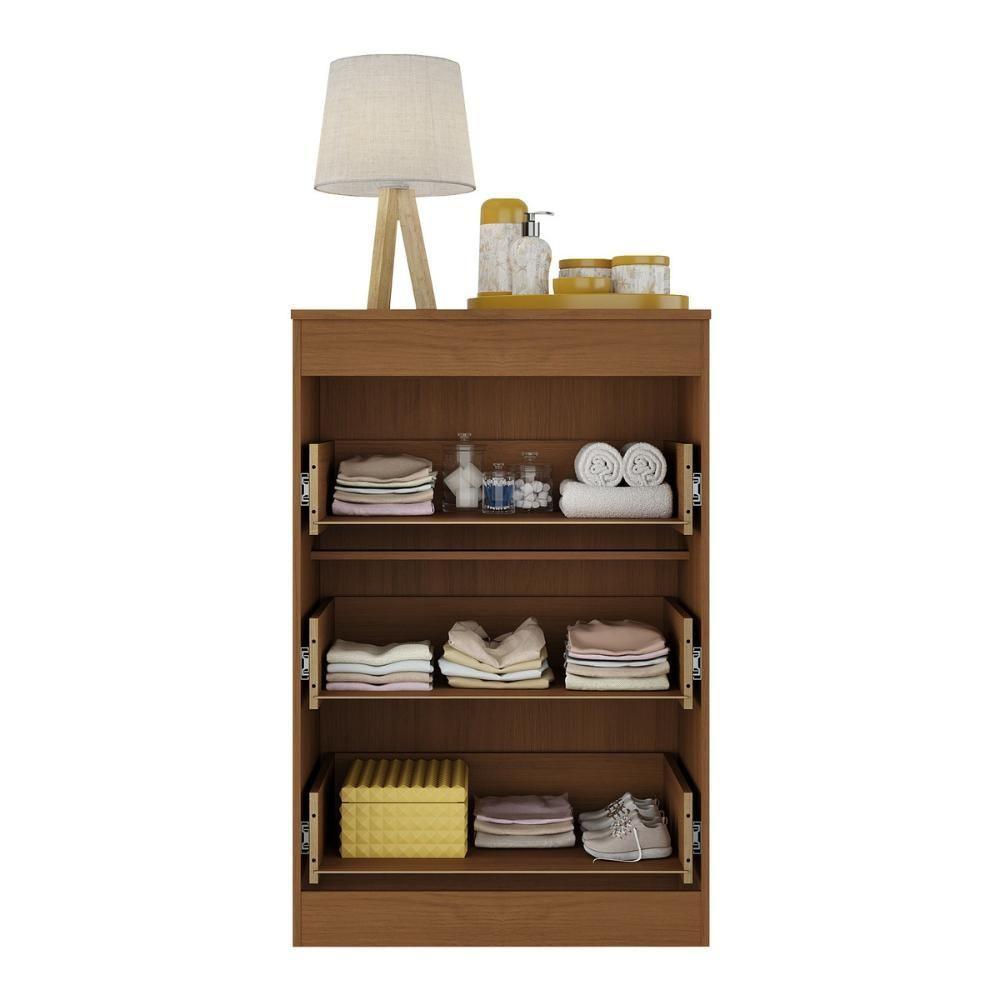 Cômoda Infantil Com 3 Gavetas Doce De Leite Multimóveis Mp2676 Madeirado/branco Madeirado/branco - 4