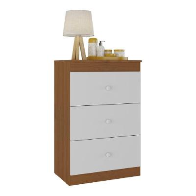 Cômoda Infantil Mp2676 3 Gavetas Mdf Branco com Puxador Plástico Acabamento Brilhante