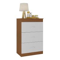 Cômoda Infantil Com 3 Gavetas Doce De Leite Multimóveis Mp2676 Madeirado/branco Madeirado/branco - 1